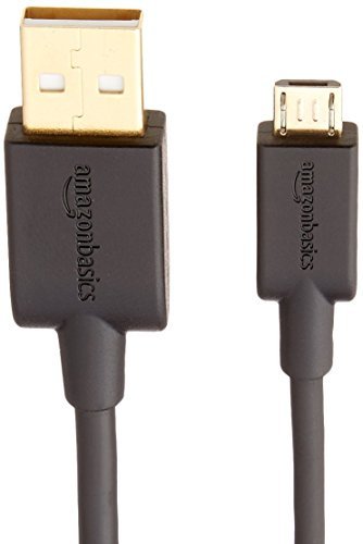 Basics 2-Pack USB-A to Micro USB Fast Charging Cable, 480Mbps  Transfer Speed with Gold-Plated Plugs, USB 2.0, 6 Foot, Black