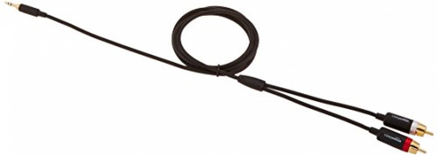 Basics 3.5mm Aux Audio Cable for Stereo Speaker or Subwoofer with  Gold-Plated Plugs, 4 Foot, Black