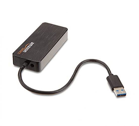 Amazon Basics 4 Port USB to USB 3.0 Hub with 5V/2.5A power adapter