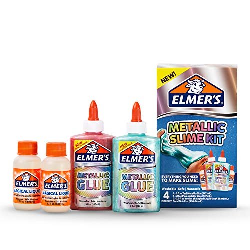 ELMER'S Slime Supplies Kit, Include Metallic Glue, Magical Liquid Slime Activator, 4 Piece Kit