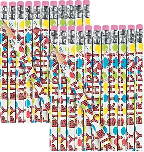Fun Express Wooden Happy Birthday Pencils (48 Count) - Imported Products  from USA - iBhejo