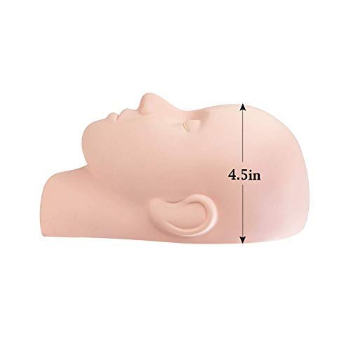 LASHVIEW Lash Mannequin Head, Practice Training Head,Make Up and Lash  Extention,Cosmetology Doll Face Head,Soft-Touch Rubber Practice Head,Easy  to Clean by Skincare Essential Oil. Pink