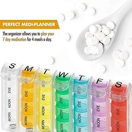 Monthly Pill Organizer - Am/Pm Daily Pill Organizer 32 Compartments for  Each Day, Pill Dispenser and Dispenser Caddy That Helps You Organize Your