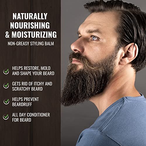 Beard Balm with Argan Oil & Mango Butter Strengthens & Softens Beards & Mustache