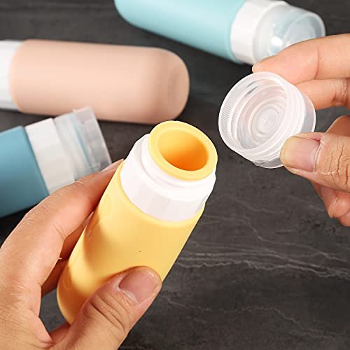 4Pcs Silicone Travel Bottles for Toiletries, 3oz Tsa Approved Travel Size  Containers BPA Free Leak Proof Travel Tubes Refillable Liquid Travel  Accessories with Clear Toiletry Bag