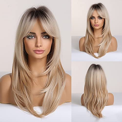 HAIRCUBE Long Blonde Wigs for Women, Layered Synthetic Hair Wig with Dark  Roots for Daily Party - Shop Imported Products from USA to India Online -  iBhejo