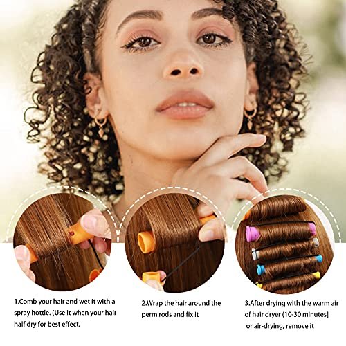 80PCS Perm Rods Set Perm Rod for Natural Hair Long Cold Wave Rods