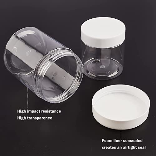 24Pcs 8oz Clear Plastic Slime Jars Containers for Kitchen and