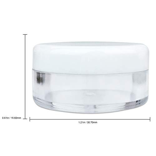 New Empty 5 Grams Acrylic Clear Round Jars - BPA Free Containers for Cosmetic, L