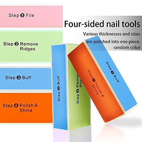 Nail Buffer Block, 4 Way Nail Art Shiner 4 Step Buffing – File,  Remove,Smooth,Shine – Mini Natural Nail Polisher Sanding File Block for  Professional Manicure Nail Care DIY or Nail Salon Pack