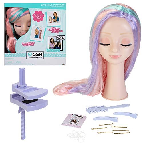 Wig Head 22Inch Wig Stand with Mannequin Head Canvas Block Wig