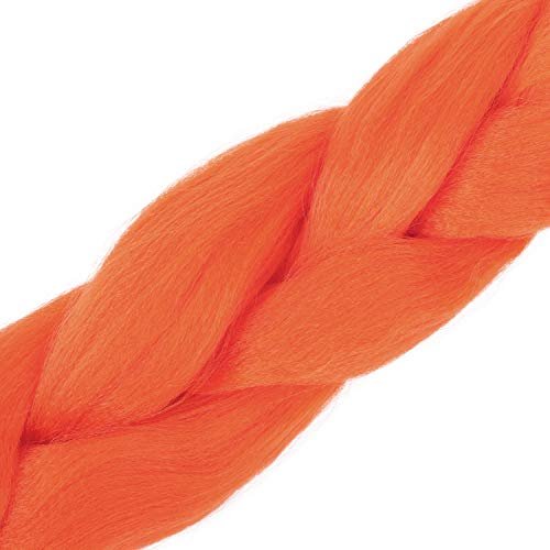 Jumbo Braiding Hair Attachment Ombre orange color halloween Christmas style  3pakcs synthetic box braids Hair Extension 24Inch Crochet Braids (Orange)