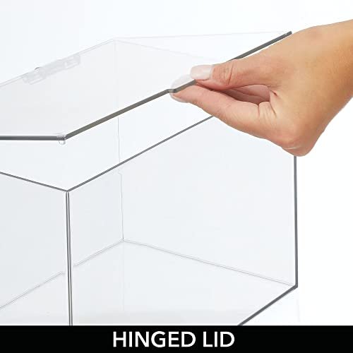 mDesign Plastic Bathroom Vanity Organizer Bin Box with Hinged Lid