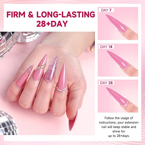 Amazon.com: Modelone Press On Nails Light Pink Coffin Netural Gel X Nail  Tips 2 in 1 Designed with Tip Primer Base X Coat Elegant Nail 240pcs 12  sizes Nail Tips for Nail