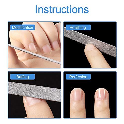 6 Pieces Diamond Nail File Stainless Steel Double Side Nail File Metal File  Buffer Fingernails Toenails Manicure Files for Salon and Home (5 Inch) -  Shop Imported Products from USA to India Online - iBhejo