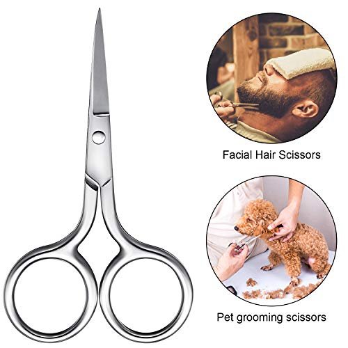 3 Pack Nose Hair Scissors Facial Hair Scissors Small Scissors Stainless  Steel Straight Tip Scissor for Eyebrows, Nose, Moustache, Beard (Silver) -  Shop Imported Products from USA to India Online - iBhejo