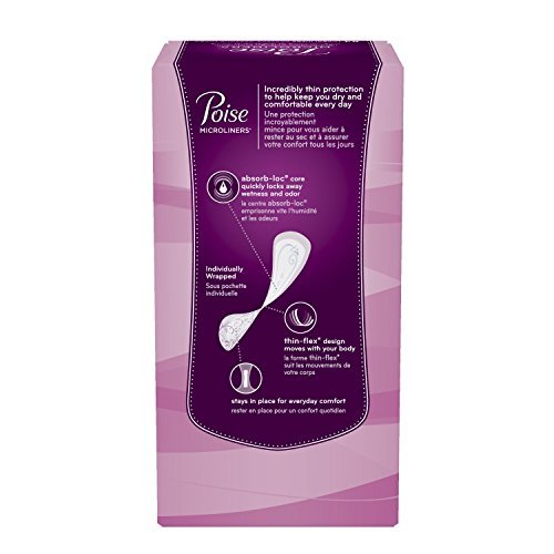 Poise Microliners, Long Length - Lightest Absorbency, 50 Count (Pack of 2)  : : Health & Personal Care