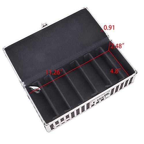 Vaultz Locking Medicine Storage Box with Combination Lock, Black & White  Stripe VZ00345