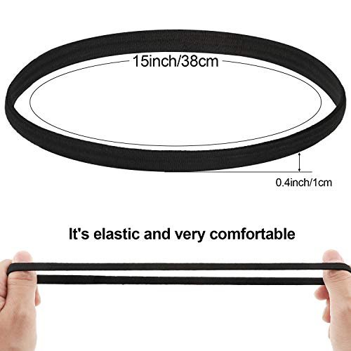 12 Pieces Thin Elastic Sports Headbands Skinny Athletic Hair Bands