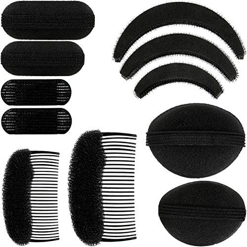 11 Pieces Women Sponge Volume Bump Inserts Hair Bases Hair Styling Tools  Hair Bump Up Combs Clips Black Sponge for Women DIY Hairstyles (Black) -  Shop Imported Products from USA to India
