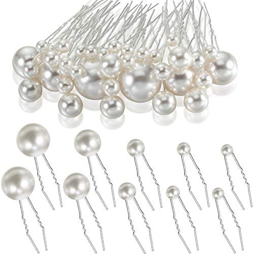 40 Packs Pearl Hair Pins Bridal Wedding Pearl Hair Accessories White Pearl  Bobby Clips for Brides and Bridesmaids Hair Style