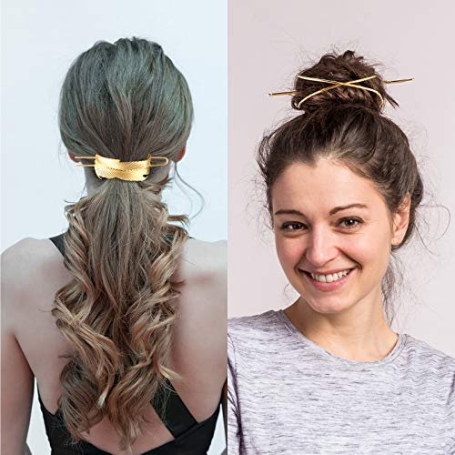 3 Pieces Hair Bun Clip Set, Includes Feather Hair Cuff Bun, X Shaped Hair Cuff Bun and Round Top Hair Cuff Bun Hair Stick Hair Bun (Gold) - Shop Imported Products from 3 Pieces Hair Bun Clip Set, Includes Feather Hair Cuff Bun, X Shaped Hair Cuff Bun and Round Top Hair Cuff Bun Hair Stick Hair Bun (Gold) - Shop Imported Products from