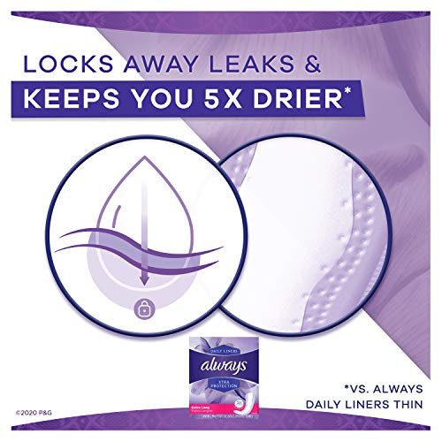 Always Daily Liners, Unscented, Regular, 42 Ct