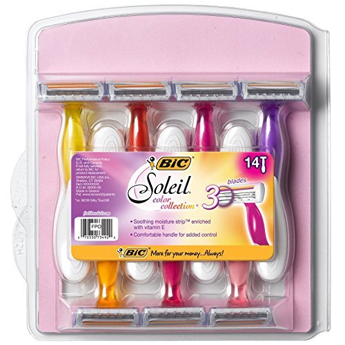 Bic Soleil Smooth Colors Women'S Disposable Razors With Aloe Vera