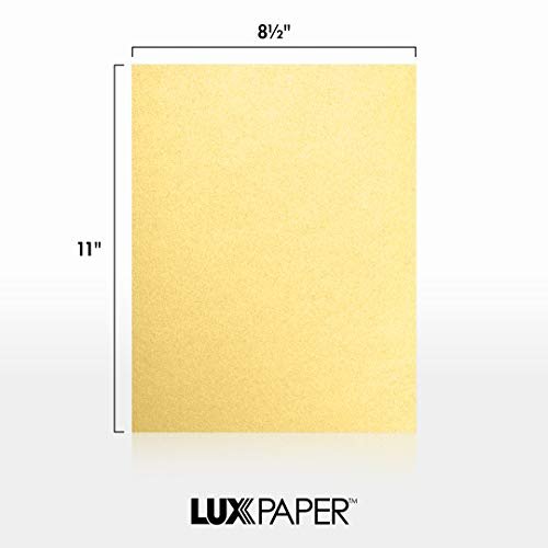 LUXPaper 8.5 x 11 Paper | Letter Size | Gold Metallic | 80lb. Text | 50  Qty