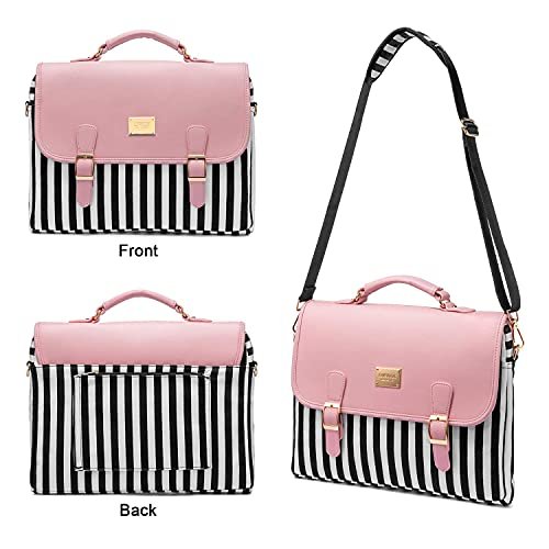 LOVEVOOK Computer Bags for Women, Laptop Bag 14 Inch, Laptop Case with Trolley Sleeve, Pink