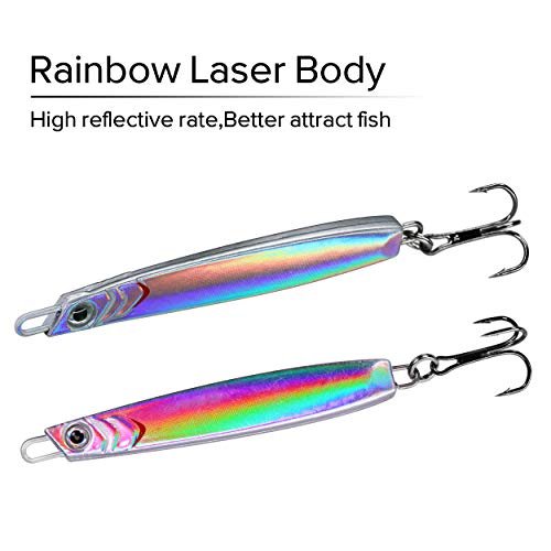 Thkfish Vertical Jigs Fishing Lures Metal Hard Bait Holographic Lure  Jigging Spoon Lures Saltwater Tuna Lures Fishing Jigs For Bass Mackerel  (5Pcs 25 - Imported Products from USA - iBhejo