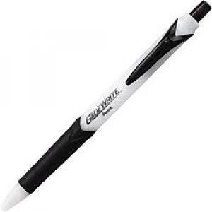 Pentel GlideWrite Ballpoint Pen with TechnIFlo Ink, (1.0mm) Medium Line, Black, Box of 12 (BX910-A)