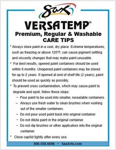 Sax Versatemp Premium Heavy-Bodied Tempera Paint, White, Gallon