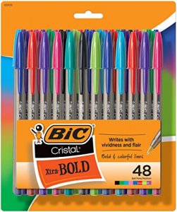 Bic Color Cues Pen Set (WMSUA60-AST), 60-Count Pack, Assorted Colors, Fun Color Pens for School Supplies, Includes Cristal Xtra Smooth Ballpoint