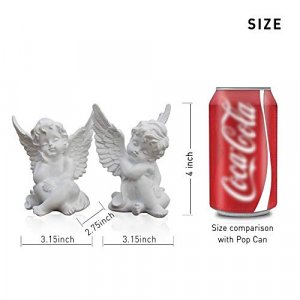 OwMell Set of 2 Cherubs Angels Resin Garden Statue Figurine, Indoor Outdoor Home Garden Decoration, Adorable Angel Sculpture Memorial Statue 4