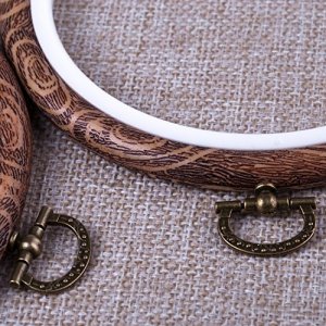 4 Pcs Embroidery Hoops Set Cross Stitch Hoop Ring Imitated Wood Display Frame-Circle & Oval H& Embroidery Kits for Art Craft Sewing (Imitated Wood)
