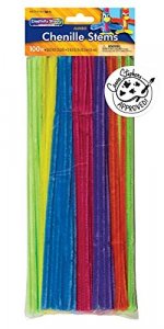 Creativity Street Chenille Stems/Pipe Cleaners 12 Inch x 6mm 100-Piece,  White