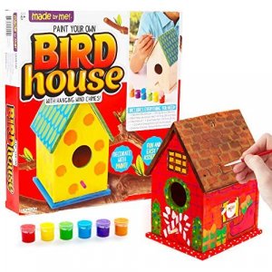 Made By Me Build & Paint Your Own Wooden Bird House Horizon Group Usa, Diy Birdhouse Making Kit, Includes Paints, Brushes, Glue & Wind Chimes