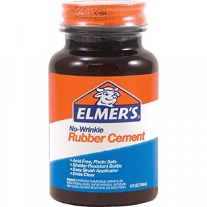 Elmer'S No-Wrinkle Rubber Cement, Clear, Brush Applicator, 4 Ounce