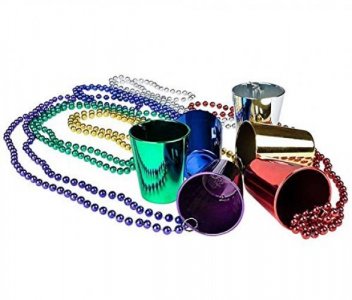 Rhode Island Novelty Mardi Gras Shot Glass Beads : Package Of 12
