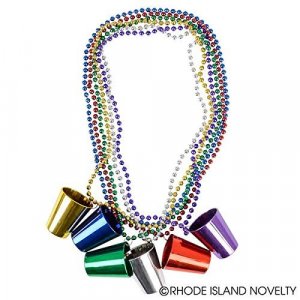 Rhode Island Novelty Mardi Gras Shot Glass Beads : Package Of 12