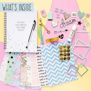 Stmt Diy Journaling Set By Horizon Group Usa,Personalize; Stickers,Gems,Glitter Frames,Glitter Clips,Magnetic Bookmarks,Tassel Keychain; Pen Included
