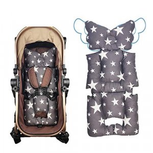 Stroller Liner Insert Car Seat Liner Cover, Infant Reversible Cotton Newborn Cushion pad Universal for Baby Carrier pram, by DODO NICI Grey Star