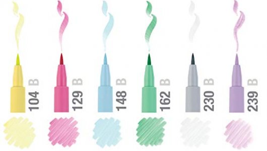 Faber-Castell Pitt Brush Wallet Pens Pastel Colors (Set of 6)