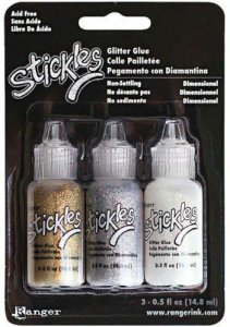  Ranger Ink Stickles Glitter Glue 0.5 Ounces Black Diamond  1-Pack Bundled