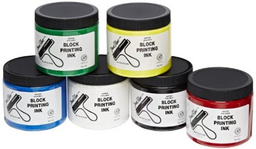 Sax True Flow Block Printing Ink - 16 Ounces - Set of 6 - Assorted Colors - 1299780