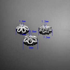 Hooami 925 Sterling Silver Charms For Jewelry Making - 5Pcs Lotus