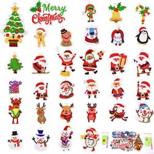 12pcs, Christmas Diamond Painting KeyChain 5D DIY Diamond Painting Kit  Christmas Hanging Diamond Art Kit Diamond Art Christmas Decorations For  Christm