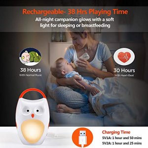 SOAIY Baby Sleep Soother Shusher Sound Machines, Baby Gift, Night Light, 8 Soothing Sounds and 3 Timers for Traveling, Sleeping, Baby Carriage (owl)