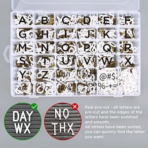 Felt Letter Board with Letters, 10x10 Inch Changeable Letter Boards + Pre Cut & Sorted 725 Letters, Cursive Style Letters, Big Letters, Letter Organi